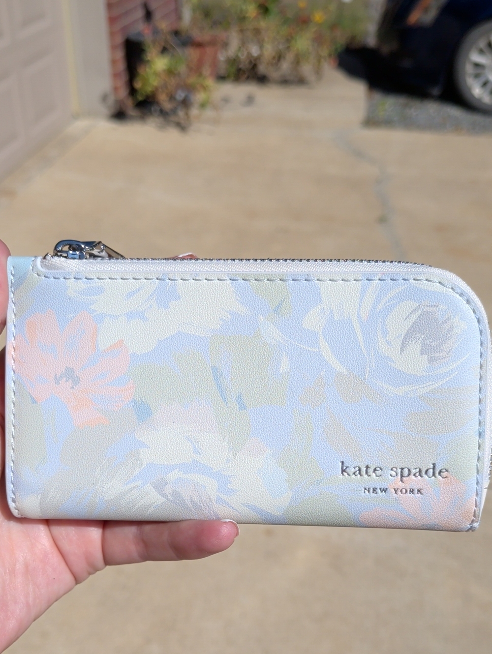 kate spade Pastel Floral Snap Wallet With Zip Devin Hidden Garden Small Slim - Picture 15 of 16